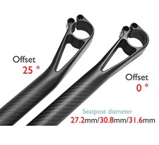 Reggisella in carbonio per bici strada/ghiaiaiaia/MTB 0°/25° offset 27,2/30,8/31,6mm
