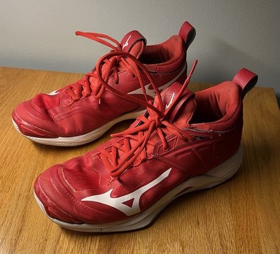 Women s Volleyball Sneakers Size 9.5 MIZUNO Wave Momentum Pre-Owned Red.