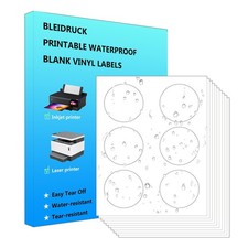 150 Circle Stickers 3" Round Labels 25 Sheets Waterproof Matte White Round St...