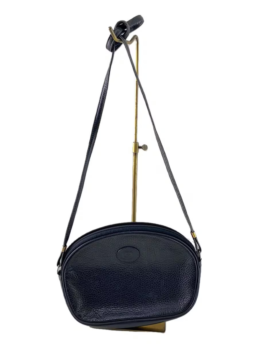 GUCCI black leather plain shoulder bag
