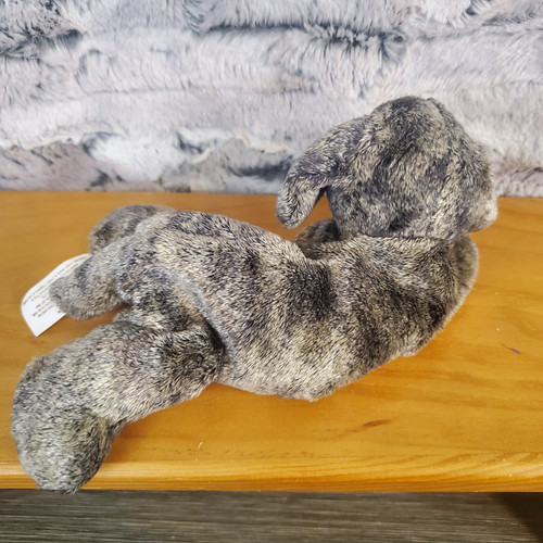 Russ Berrie Keats Plush Puppy Dog Stuffed Animal 8 inch Gray & Black Floppy - Picture 3 of 7