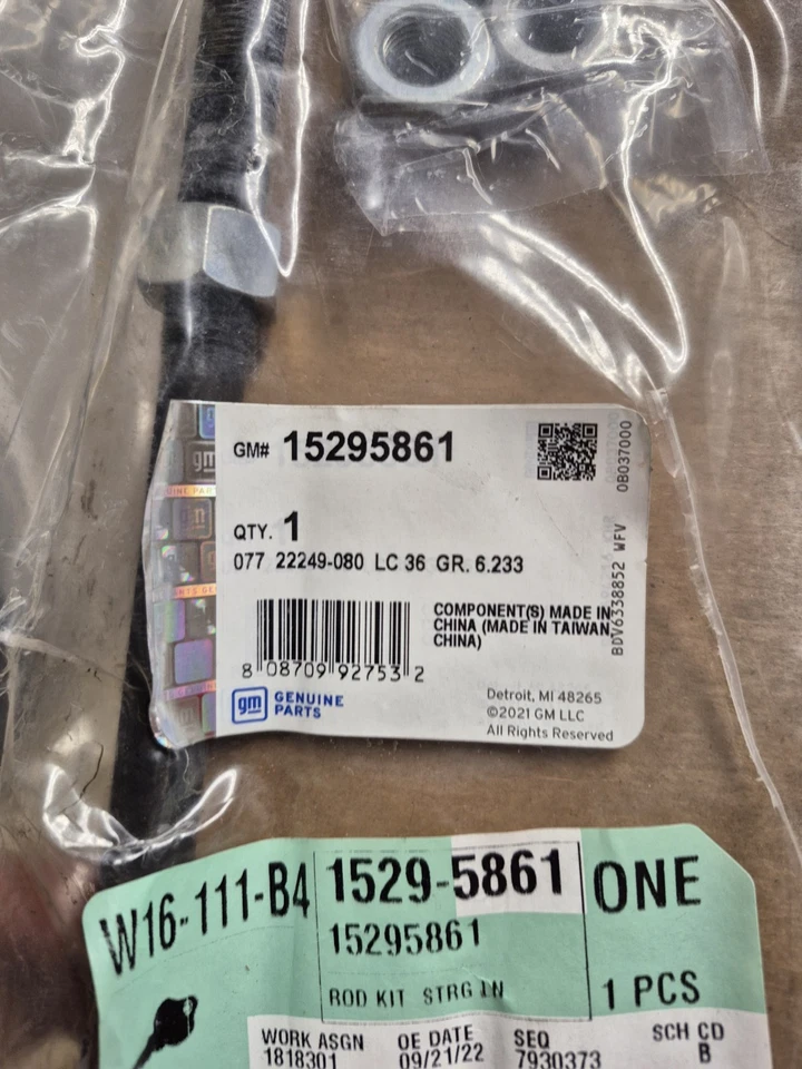 Genuine OEM GM Steering Linkage Inner Tie Rod Kit 15295861 New Sealed Part - Image 2 of 2