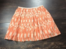 J. Crew Women's Coral Orange And Cream Lined Mini Skirt Size 6