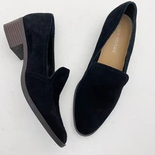 Crown Vintage Samali Black Suede Slip On Low Heeled Loafers Women 11 M