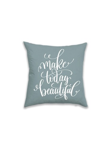 MORGAN HOME Typography Teal Printed 18 x 18 in Decorative Pillow