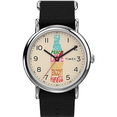 Herrenuhr TIMEX WEEKENDER COCA COLA 1971 TW2V29800 Textilarmband Schwarz
