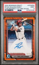 2024 Bowman Draft Auto Orange Wave /25 Ryan Waldschmidt PSA 9 Diamondbacks 1st