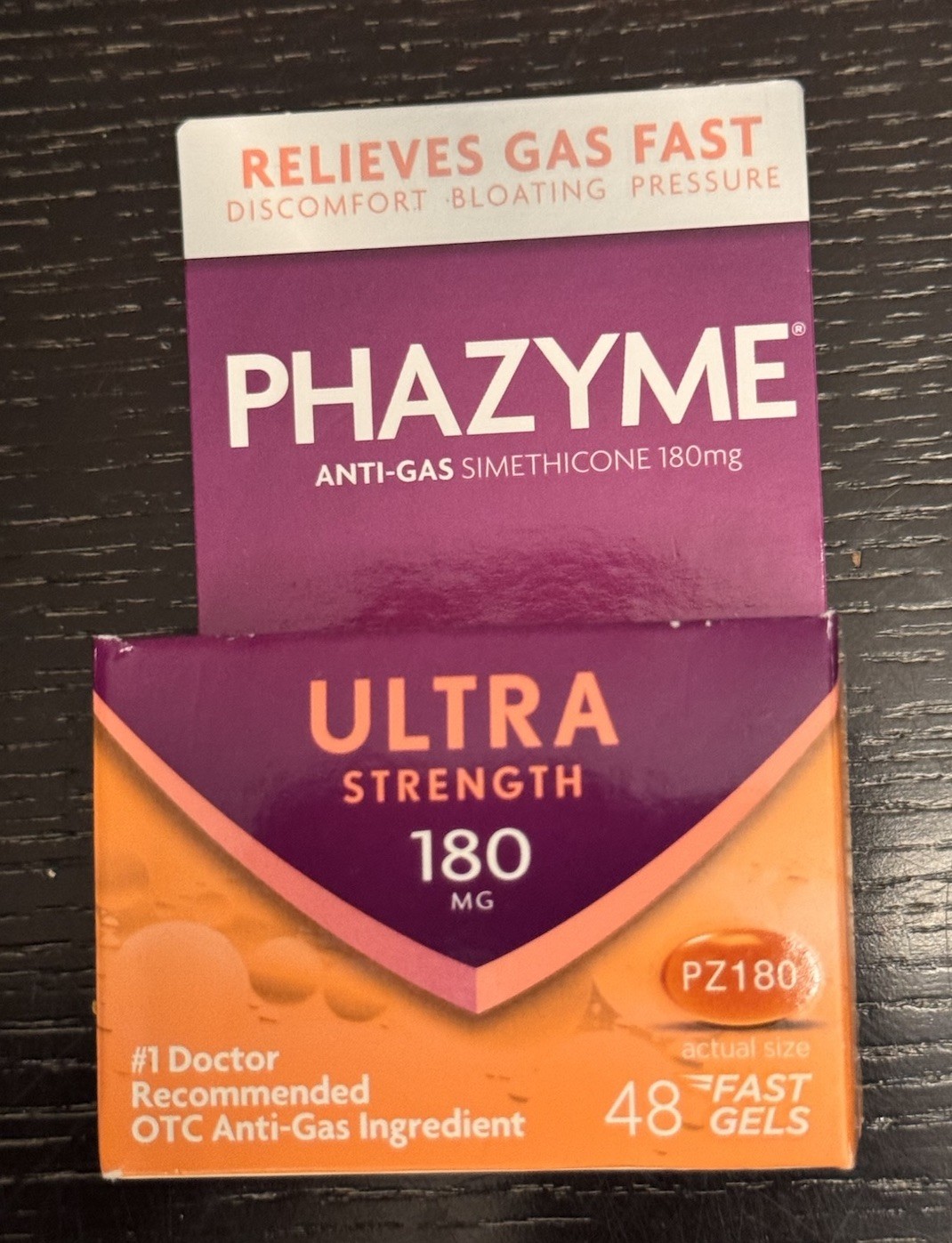 Phazyme Anti-Gas Simethicone, Ultra Strength, 180 mg, 48 Fast Gels - Exp 06/2026