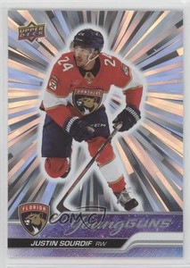 2023-24 Upper Deck Series 2 Young Guns Outburst Justin Sourdif #471 Rookie RC