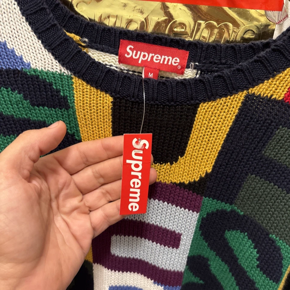 sz MEDIUM - Supreme FW18 Big Letters Sweater - Multicolor  - 100% Authentic RARE - Image 2 of 3