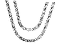 Stainless Steel Miami Cuban Curb Link Chain Necklace, Jewelry Gift 24inch 8mm