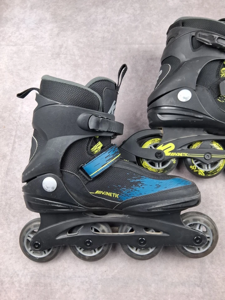 Patines en línea K2 Kinetic 80 M patines para hombre 9,5 negro azul buen estado usado Foto 3 de 4