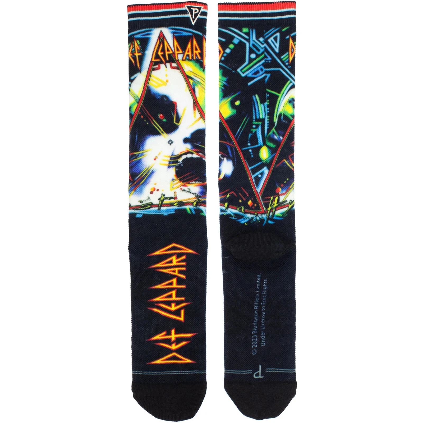 Def Leppard Crew Socks: Hysteria Sublimation (Black) (UK Size 6.5 - 11) OFFICIA