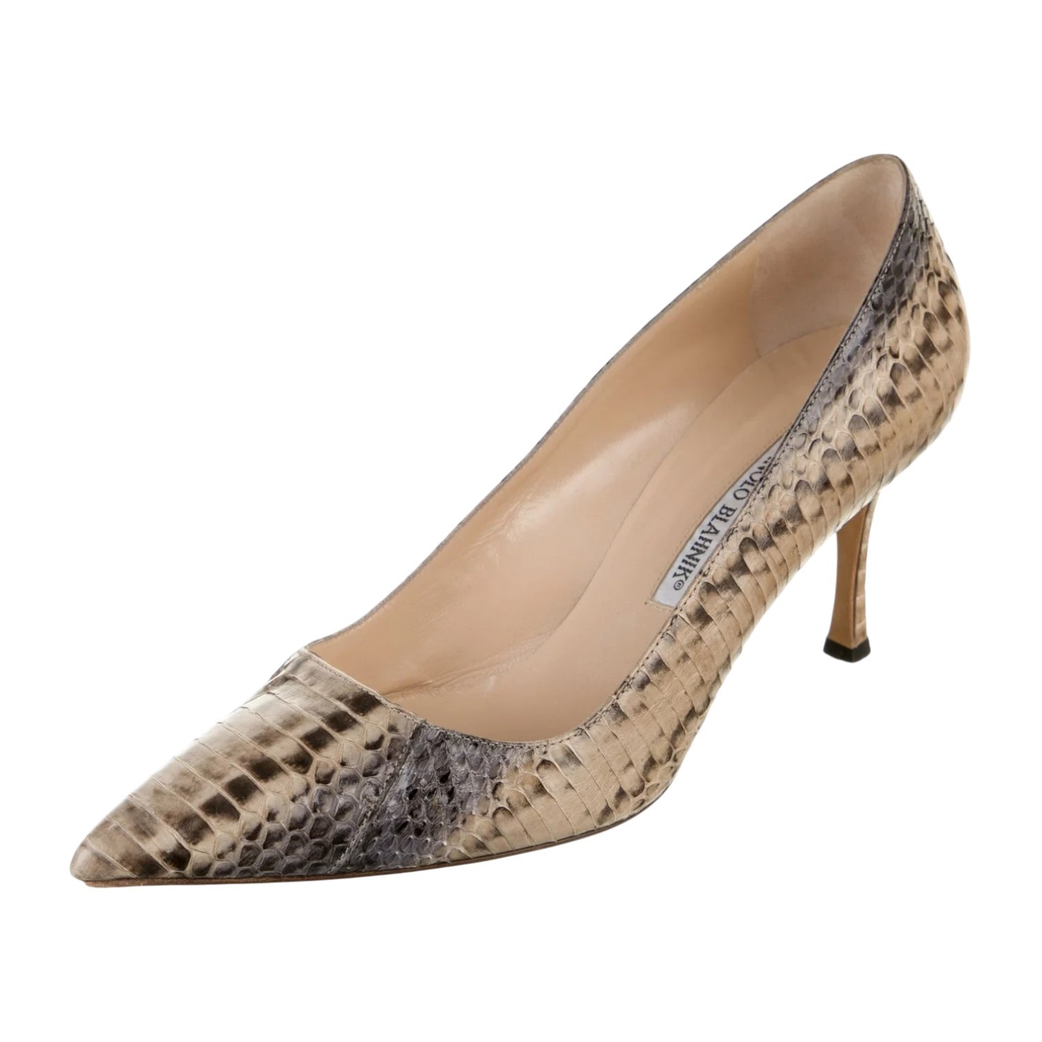 MANALO BLAHNIK Women's Snakeskin Pointed-Toe 3