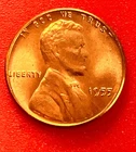 1955-P Lincoln Wheat Cent Penny GEM RED BU From an Original Bank Roll