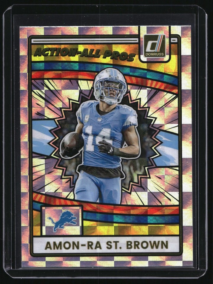 2025 Panini Donruss Action All-Pros #AAP-AST Amon-Ra St. Brown 2025 Panini Donruss Action All-Pros #AAP-AST Amon-Ra St. Brown