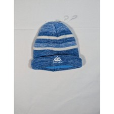 Snozu Kids Blue White Striped Knit Beanie One Size 18M to 6 Years Winter Hat
