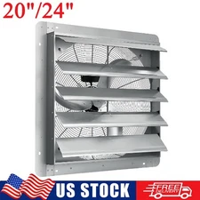 20" / 24" Automatic Shutter Exhaust Fan Garage Exhaust Fan Wall Mounted Aluminum