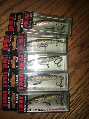 RAPALA ULTRA LIGHT MINNOW 06's=LOT OF 5 BROWN TROUT COLORED FISHING LURES