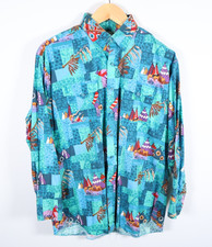 Panhandle Slim Western Shirt Men's 17 - 34 / XL Tribal Motif USA Made VTG 90s