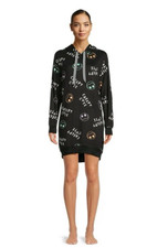 Disney Nightmare Before Xmas Tim Burton Hooded Sleepshirt Small Creepy Cute PJ