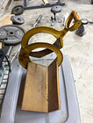 Raadvad 294 Vintage Manual Danish Bread Slicer, Yellow Metal w/ Wood Base — photo 1