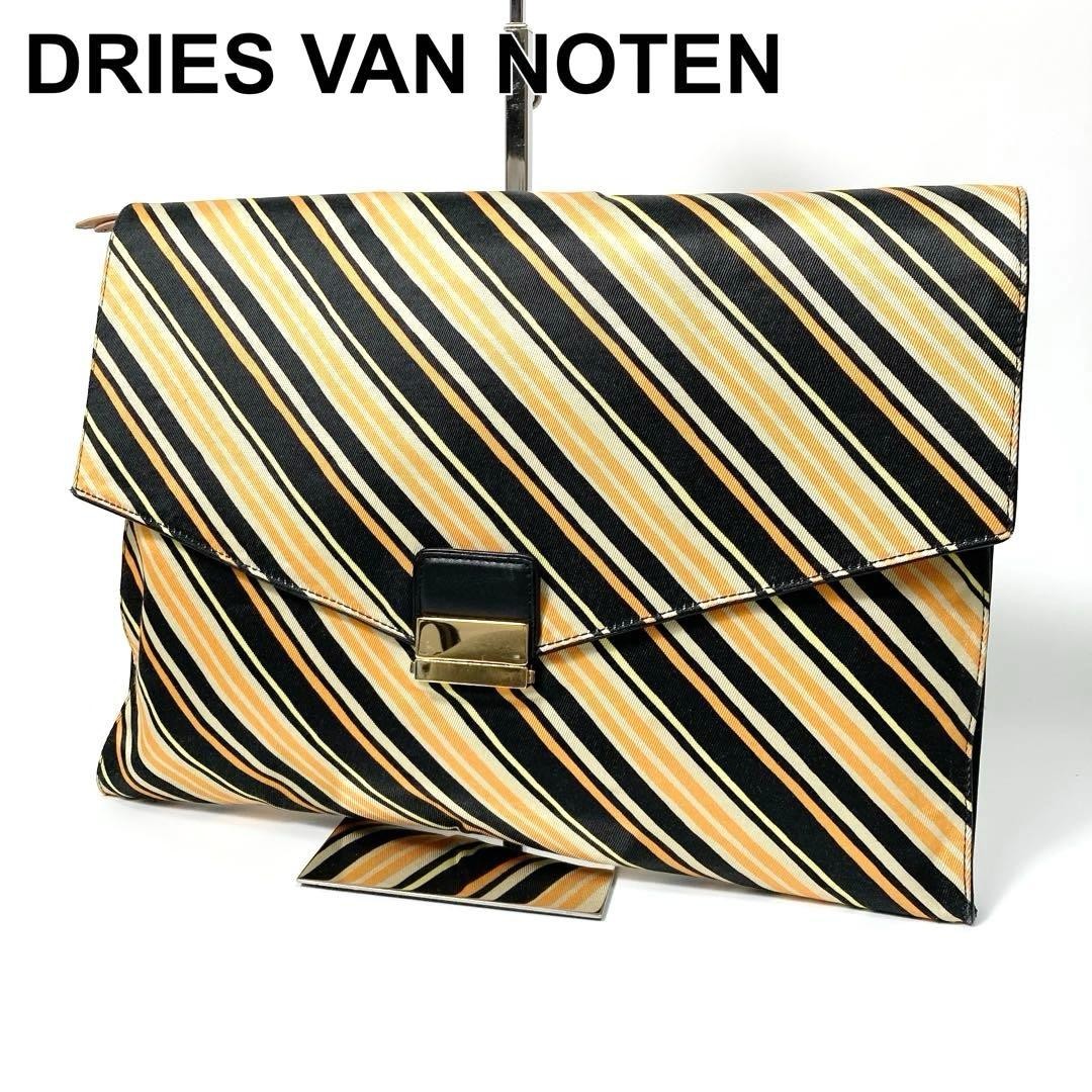 Dries Van Noten Women Bag Multi-Stripe Envelope Clutch Bag Limited Edition VHTF