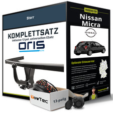 Für NISSAN Micra III Typ K12 Anhängerkupplung starr +eSatz 13pol uni 03-10 NEU