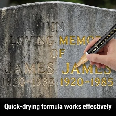 New Golden Tombstone Marker Restores Faded Inscriptions Fast Shipping - Image 1 of 4