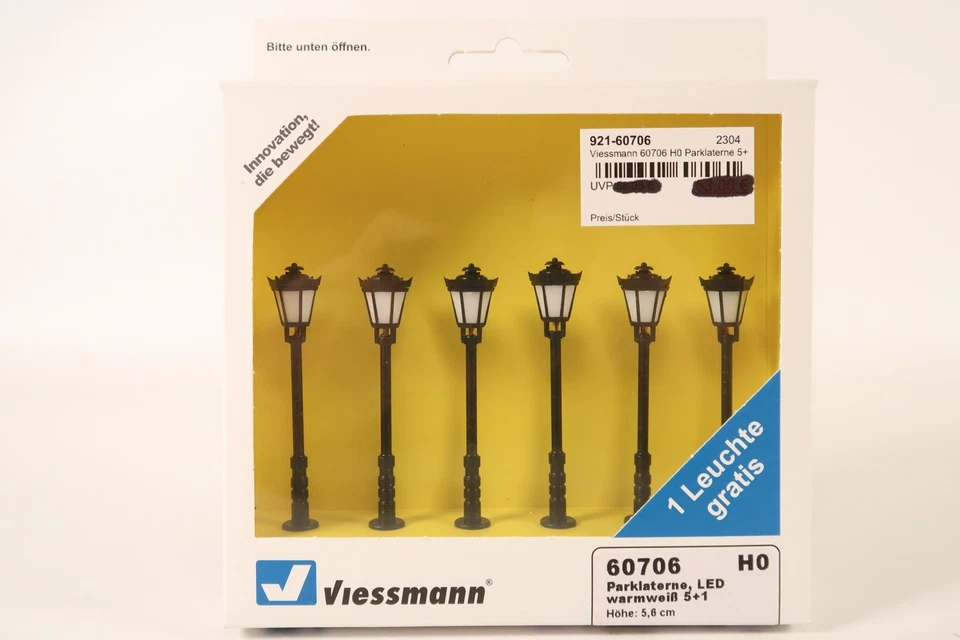 Viessmann H0 60706 Parklaterne, LED warmweiß in OVP #B5 20