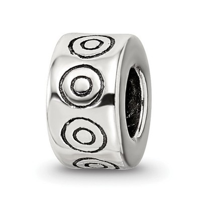 Silber Reflexionen Kreise Bali Perle QRS157
