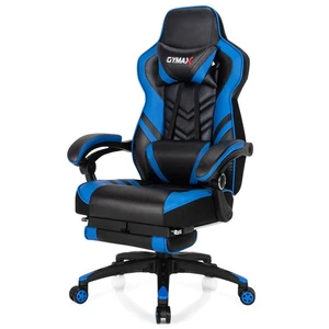 Office Computer Desk Chair Gaming Chair Adjustable Swivel w/Footrest Blue