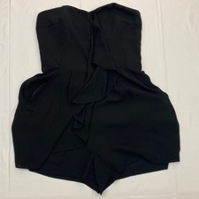 Express strapless romper ruffle little black dress 2 Y2k cocktail Pockets shorts