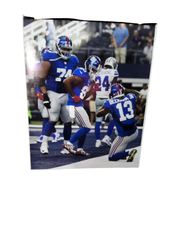 纽约巨人队 Odell Beckham Jr. 足球帆布墙艺术 20"x16" 运动装饰 — 第 2/2 张图片