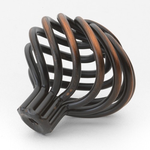 GlideRite 1-1/2" Round Birdcage Cabinet Knob - Rustic Bronze 3072-ORB-1 - Picture 2 of 3