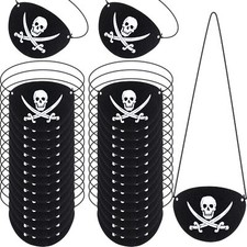 Pirate Eye Patches Costume Black Felt Single Eye Skull Captain for Party