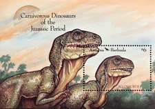 ANTIGUA DINOSAUR STAMPS S/S 1992 MNH PREHISTORIC ANIMALS ALLOSAURUS JURASSIC