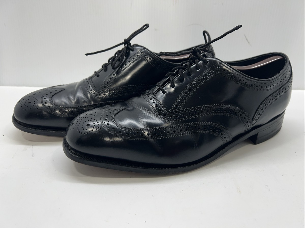 Florsheim Mens Black Leather Imperial Wingtip Dress Shoes Sz 13