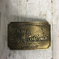 Vintage Wells Fargo  Company Since 1852 Brass Belt Buckle