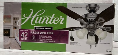 Hunter 42'' Ceiling Fan With LED Light One Side Cherry Other Side is Mahogany