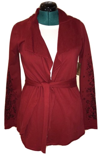 LUCKY BRAND Jacket Cardigan Wrap Kimono Jingo Sleeve Design Red Pockets XL - 第 1/3 張圖片