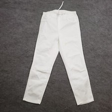 Uniqlo Pants Womens S Small Skinny Mid Rise Pull On Dress Business White 26x22 *