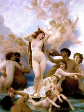 The Birth of Venus 8.5x11" Photo Print William-Adolphe Bouguereau Goddess Art