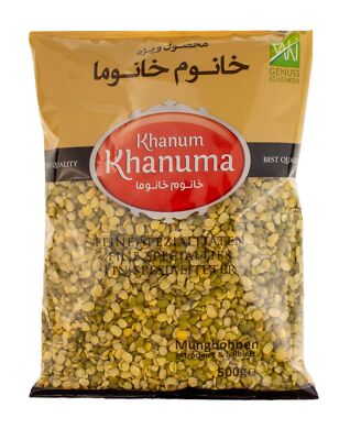 Khanum Khanuma - halbierte Mungbohnen 500 Gramm 