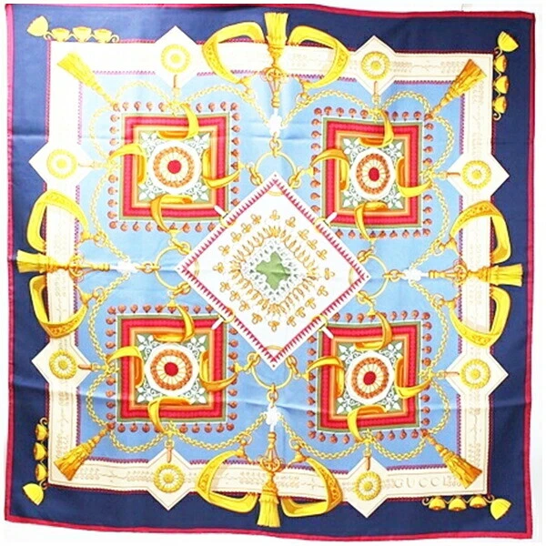 Authentique foulard Gucci en soie bleu marine x multicolore occasion rang AB GUCCI femme