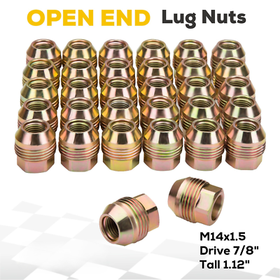 CWA 24-Pack M12x1.5 Acorn Lug Nuts - GM Factory Style, 19mm Hex, Gold Zinc Finish