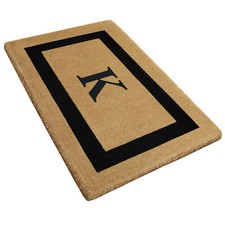 Heavy Duty Coir Mat - Single Picture Frame 22" x 36" Monogram "K" - Accentuary