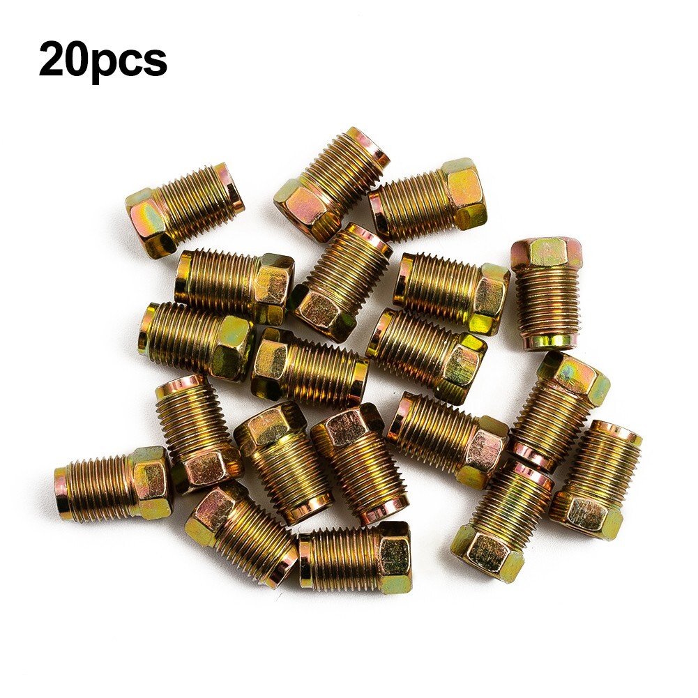 MuHize Brake Line Fittings - 32 PCS Brass Brake Line Fitting Kit For 3 16 And 1 4 Inverted Flares Brake Line Tube - View #3