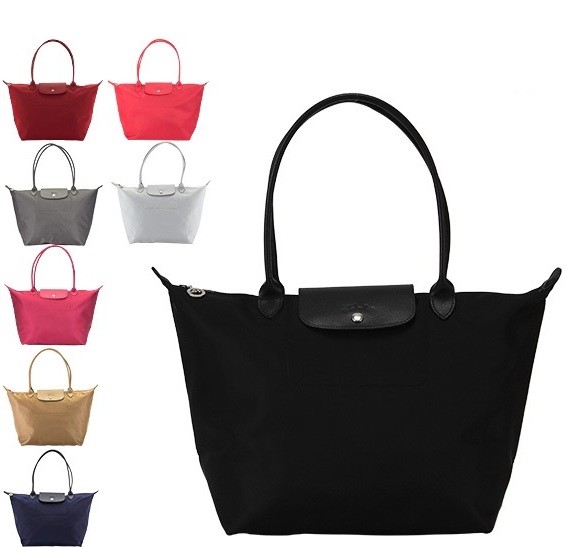 Free Ship Longchamp Le Pliage Neo Crossbody Tote Handbag Medium Black Blue