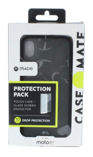 CaseMate Protection Pack Case for moto e6 Black (NO screen protector )